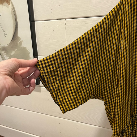 Zara Woman yellow and black gingham tunic dress in size S. - Picture 7 of 11